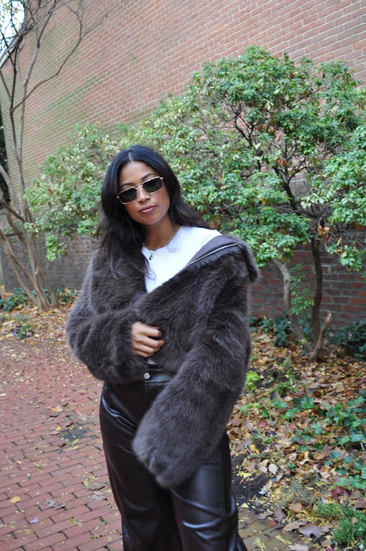 Brown Faux Fur Jacket