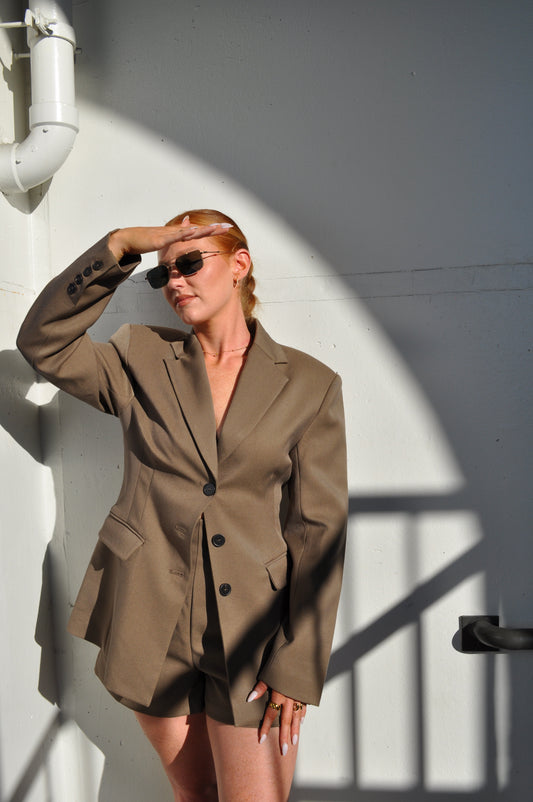 Mocha Tweed Shorts (part of a set)