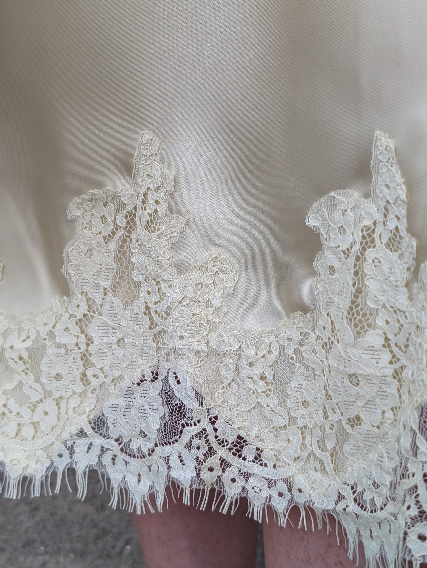 Summer Butter Yellow Satin Lace Skirt