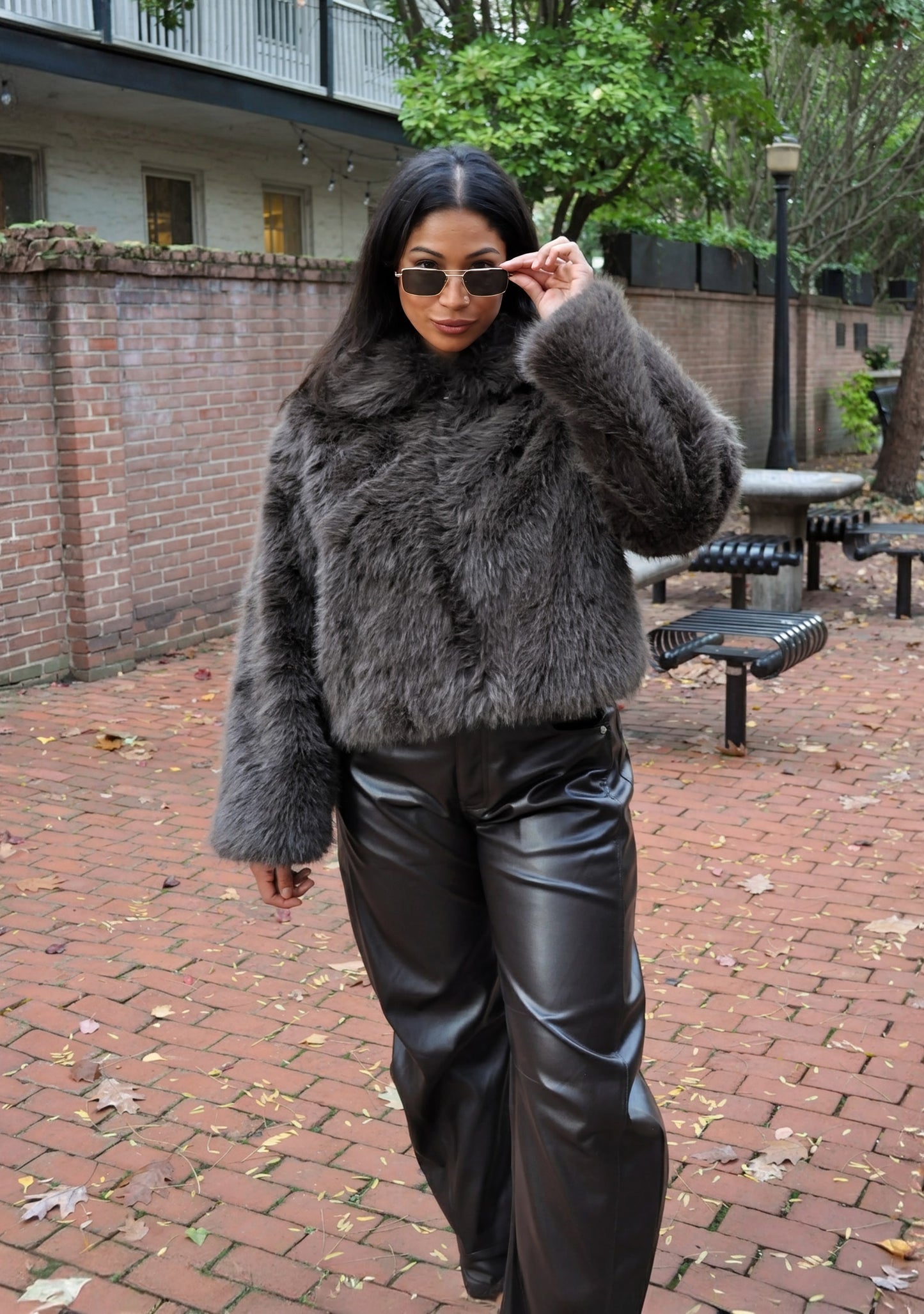 Brown Faux Fur Jacket