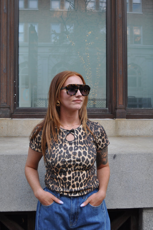 Leopard Keyhole Shirt