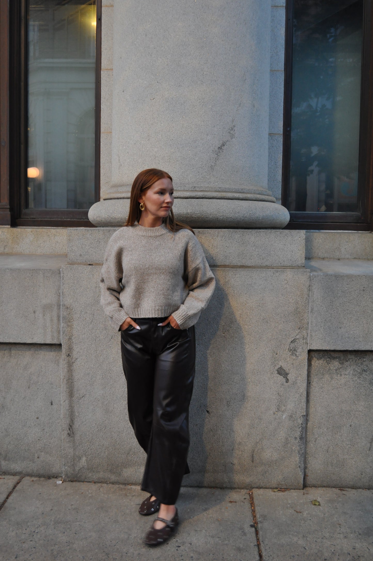 Faux Leather Barrel Pants