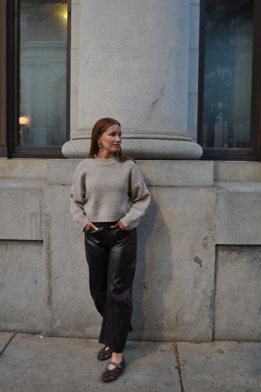 Faux Leather Barrel Pants