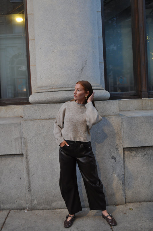 Faux Leather Barrel Pants