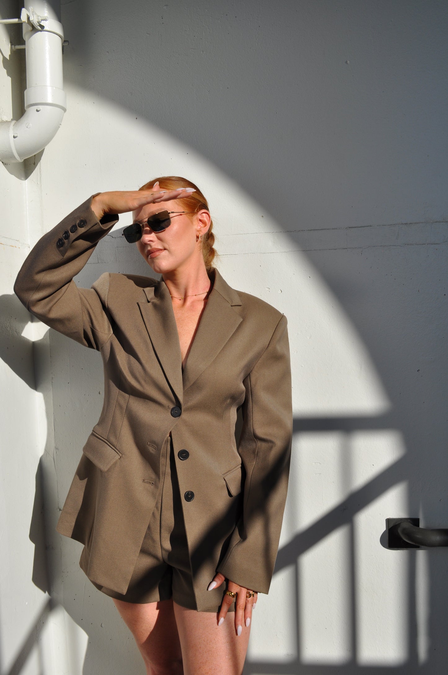 Mocha Tweed Shorts (part of a set)