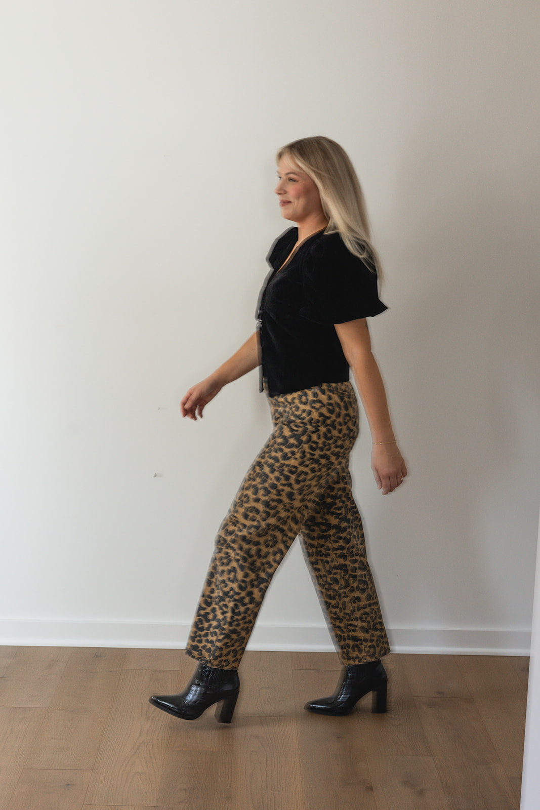 Genesis Leopard Print Denim Pants