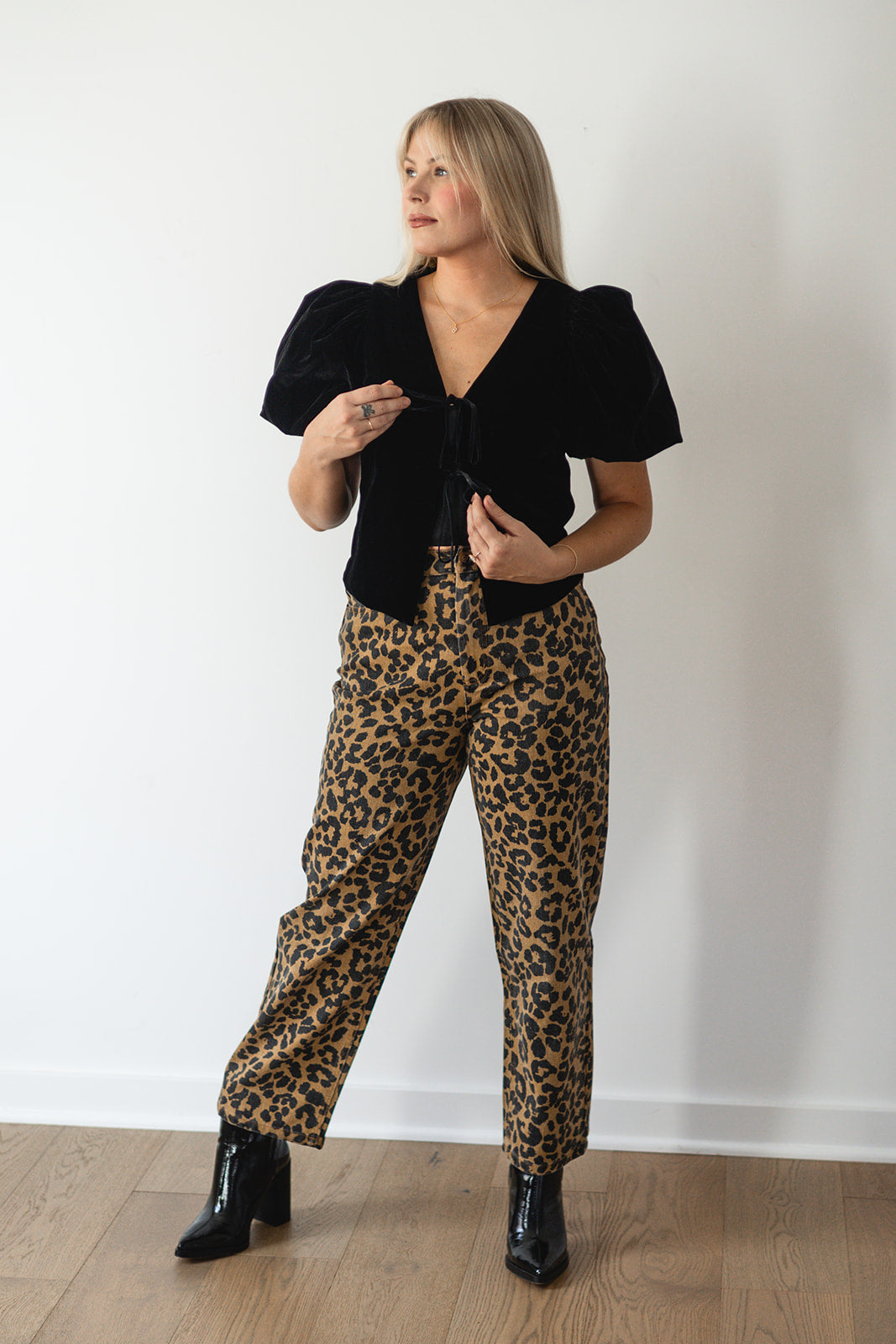 Genesis Leopard Print Denim Pants