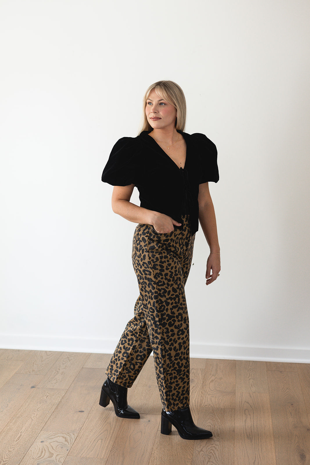 Genesis Leopard Print Denim Pants